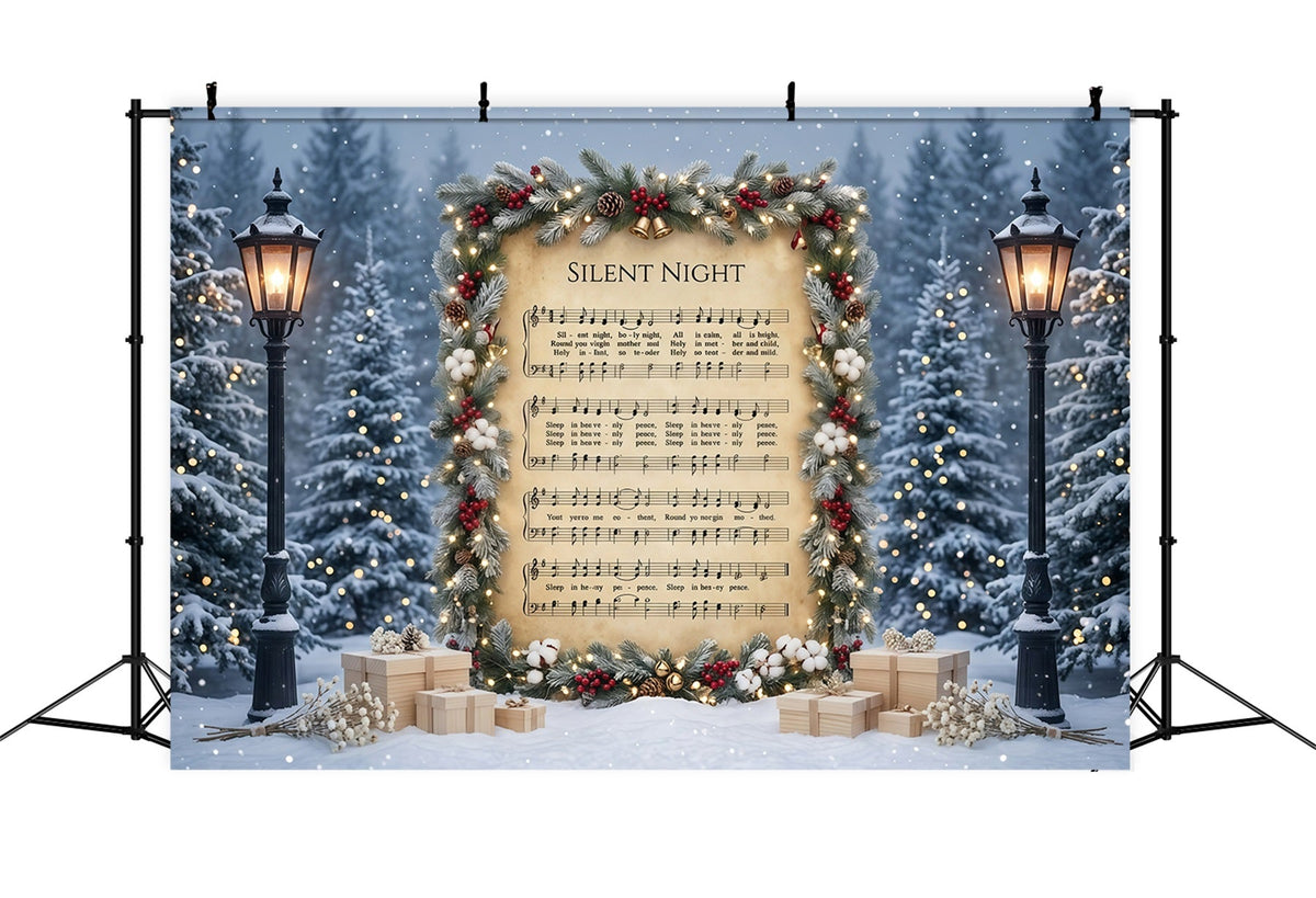 Fond De Noël Chant Silencieuse Nuit Partition Musicale GQ610-116