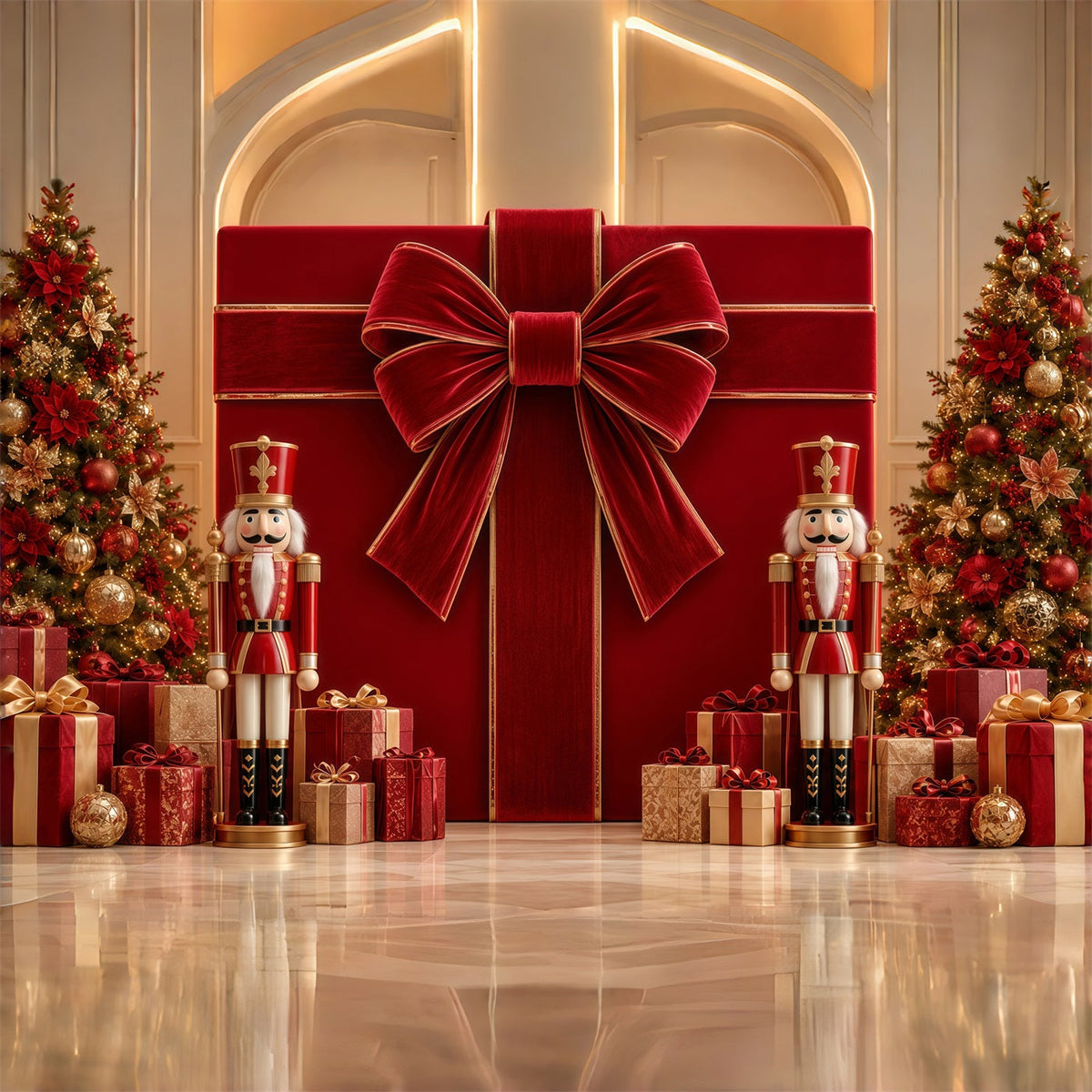 Fond De Noël Nœud Velours Boîte Cadeau Casse-Noisette GQ610-117