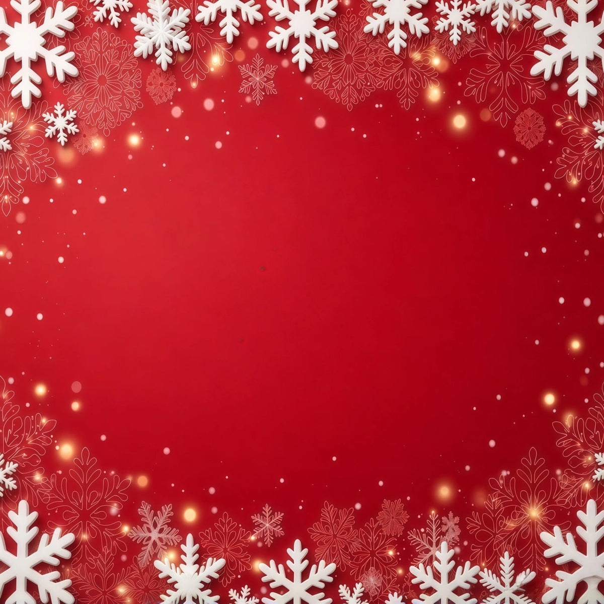 Fond De Noël Bordure Festive Flocons Rouges GQ610-118