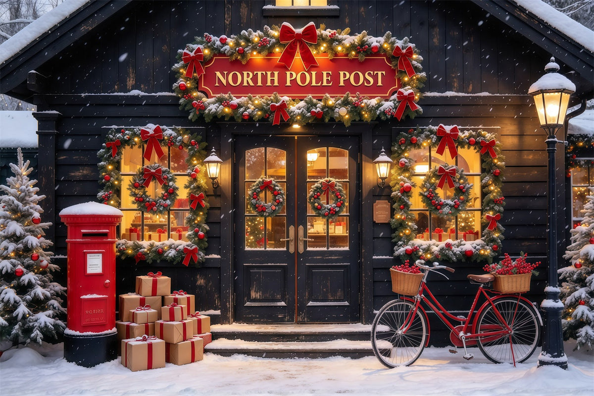 Fond Photo Pôle Nord Bureau De Poste Neige Hivernale GQ610-13