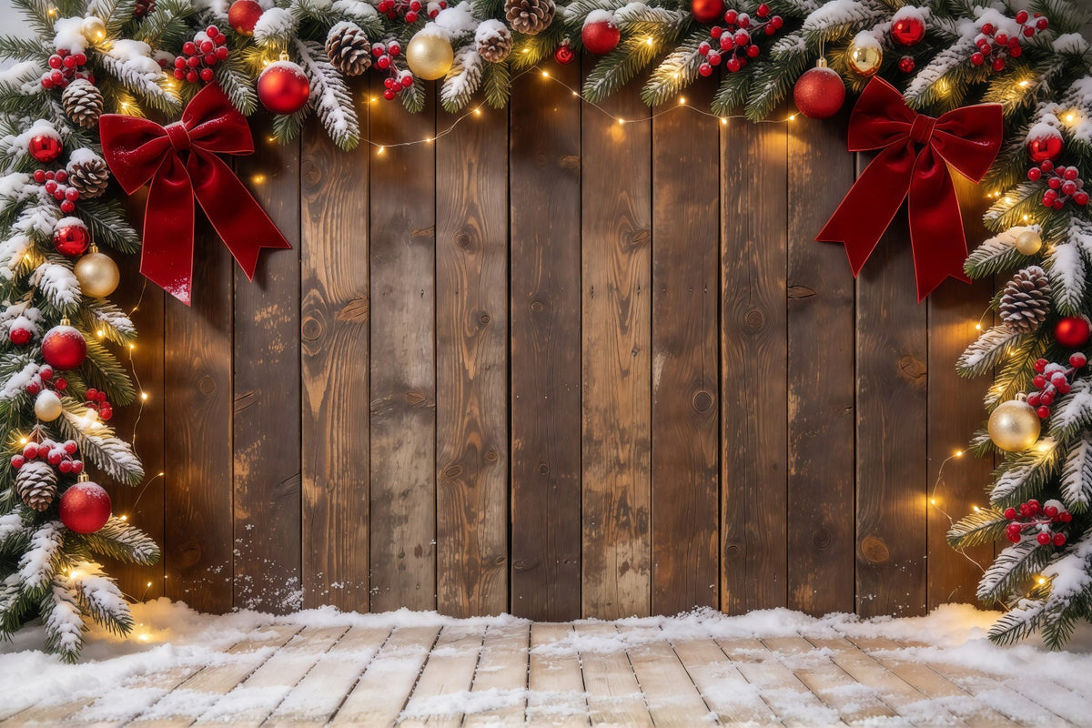 Fond De Noël Cadre Bois Rustique Nœud Ornement GQ610-66