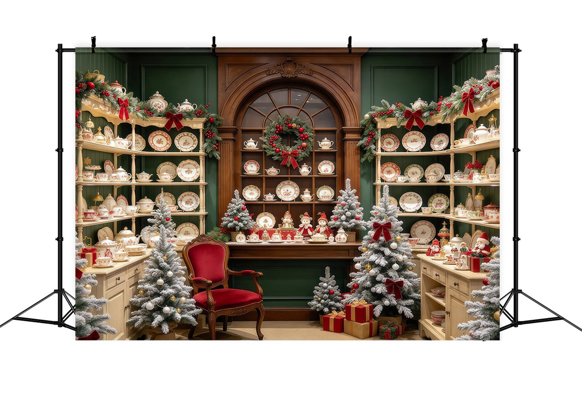 Fond Photo Père Noël Présentoir Armoire Porcelaine Festive GQ610-78