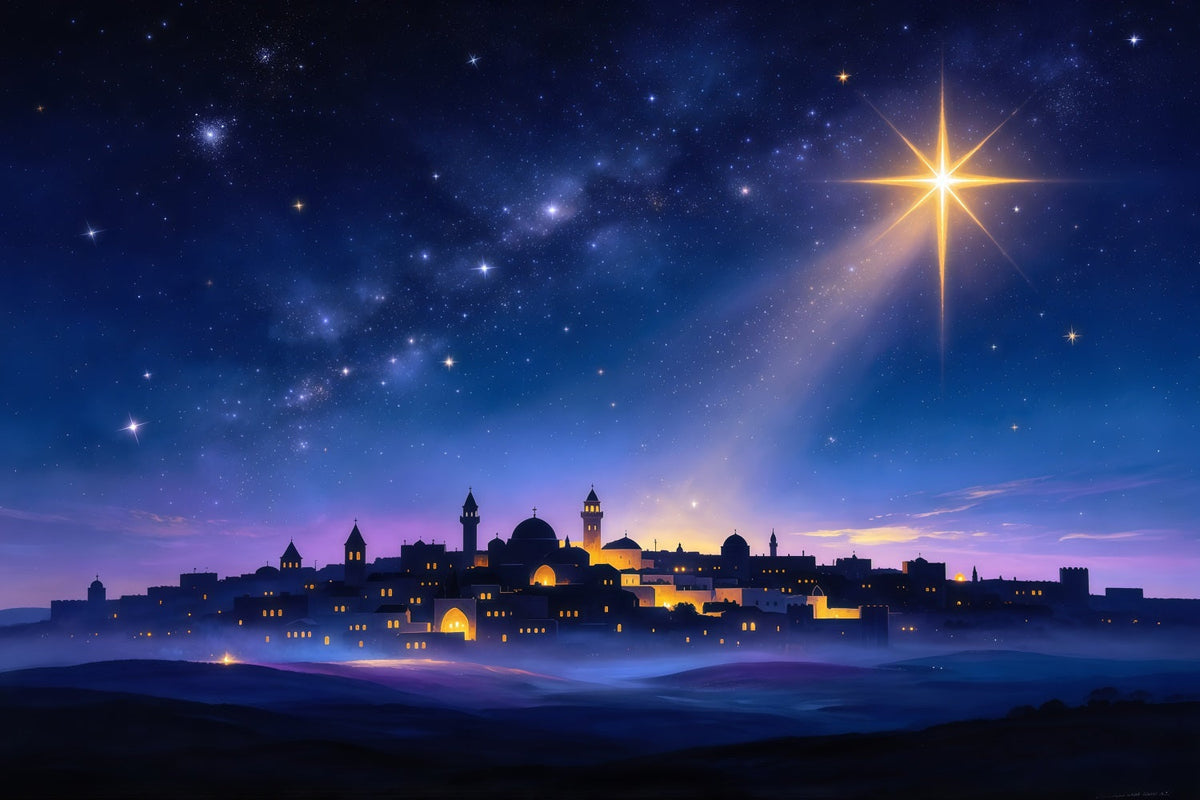 Fond De Crèche De Noël Horizon Bethléem Étoile Guide GQ610-8