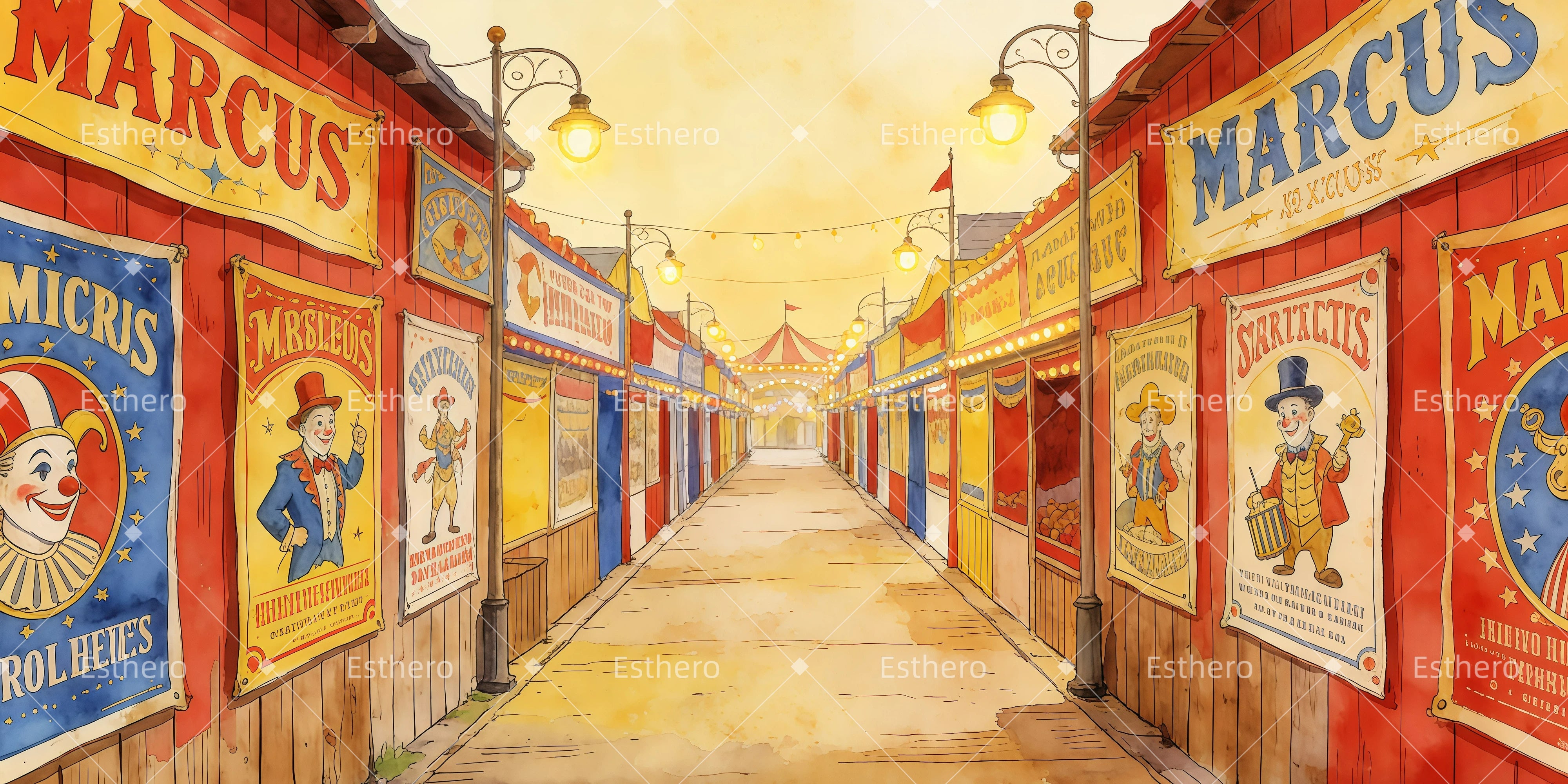 Fond de Scene Allée Des Bannières GQ62-T32