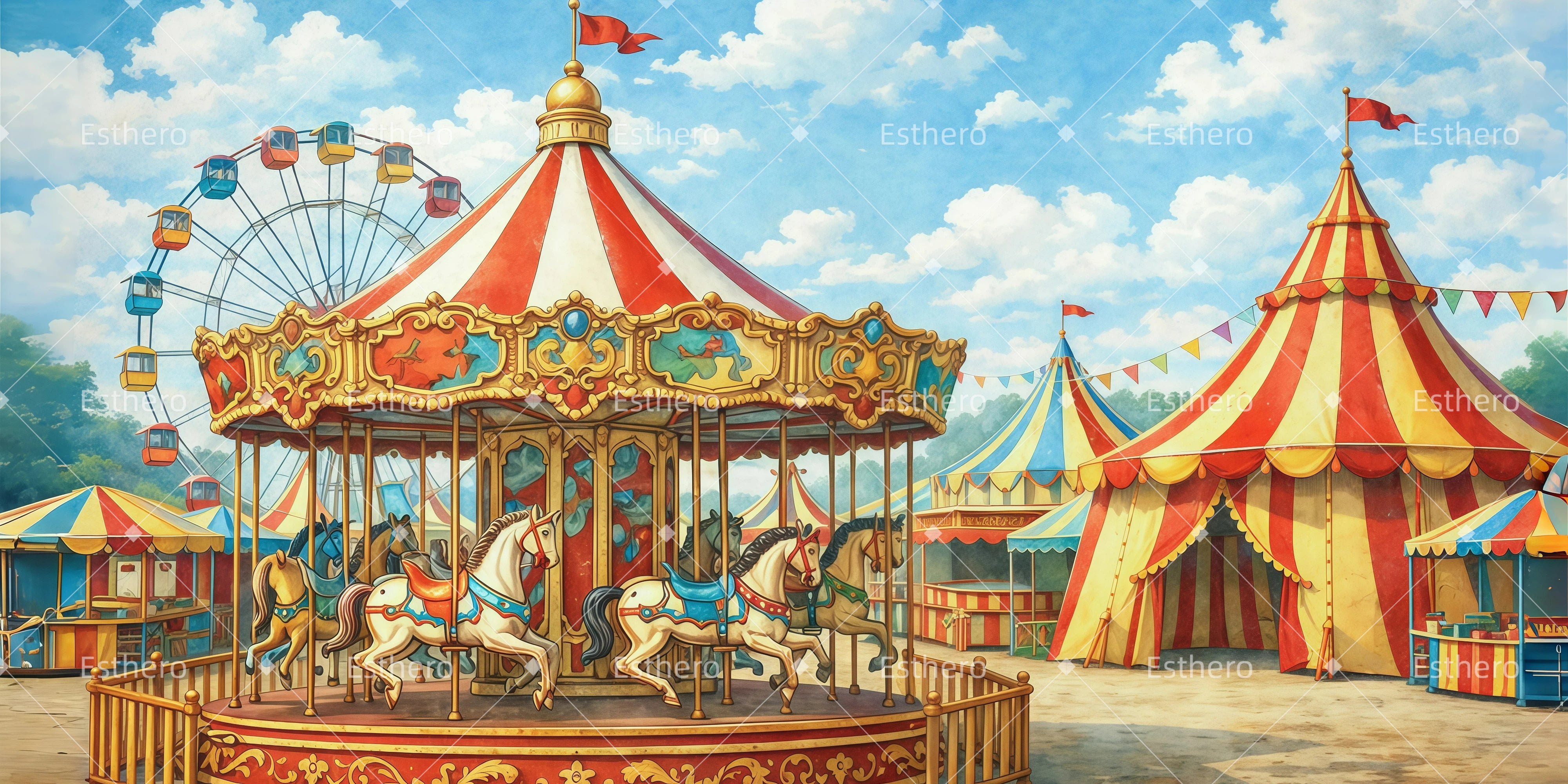 Fond de Scène Ménagerie Du Cirque GQ62-T34