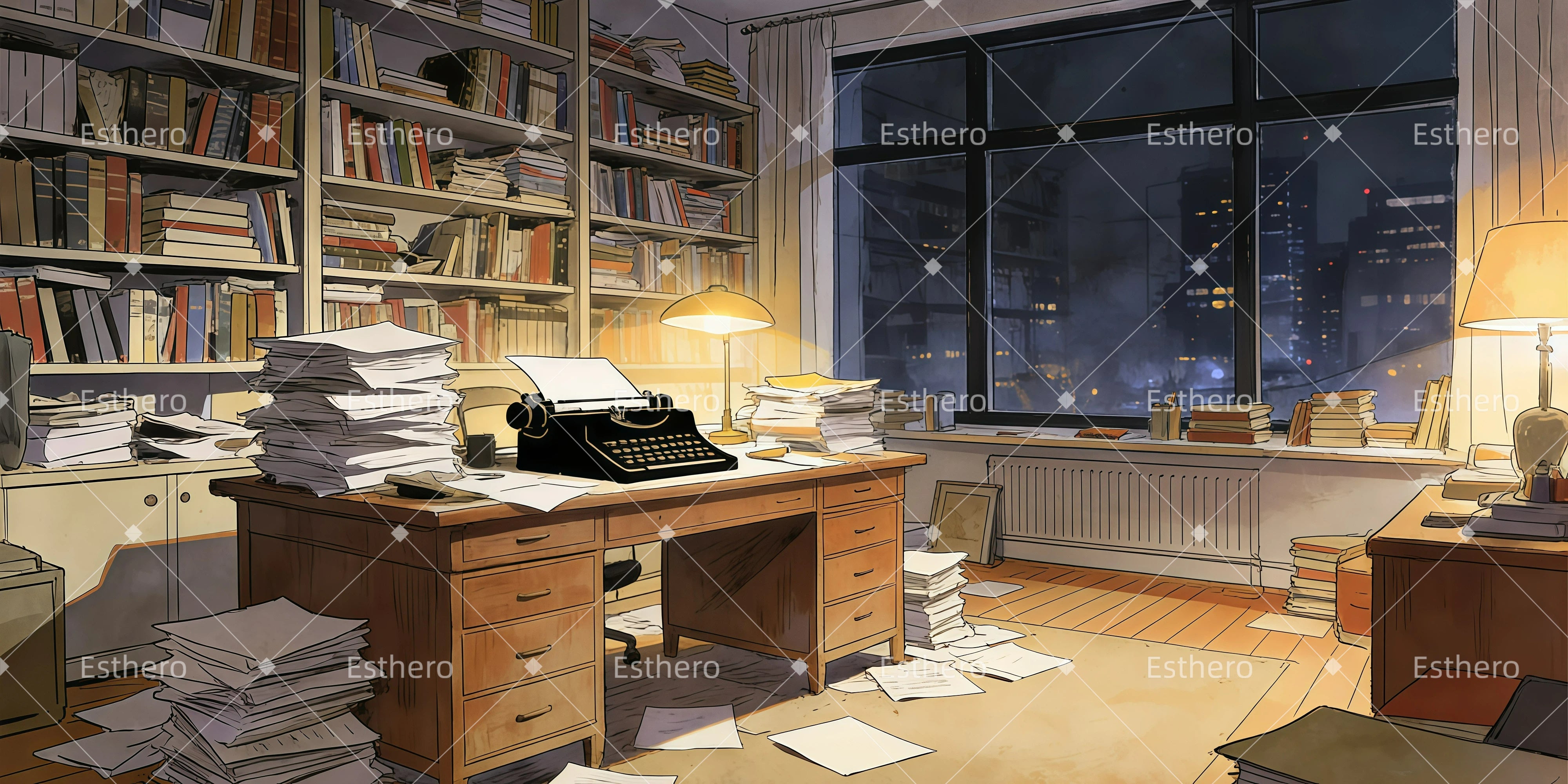 Fond de Scene Chambre En Désordre GQ62-T43