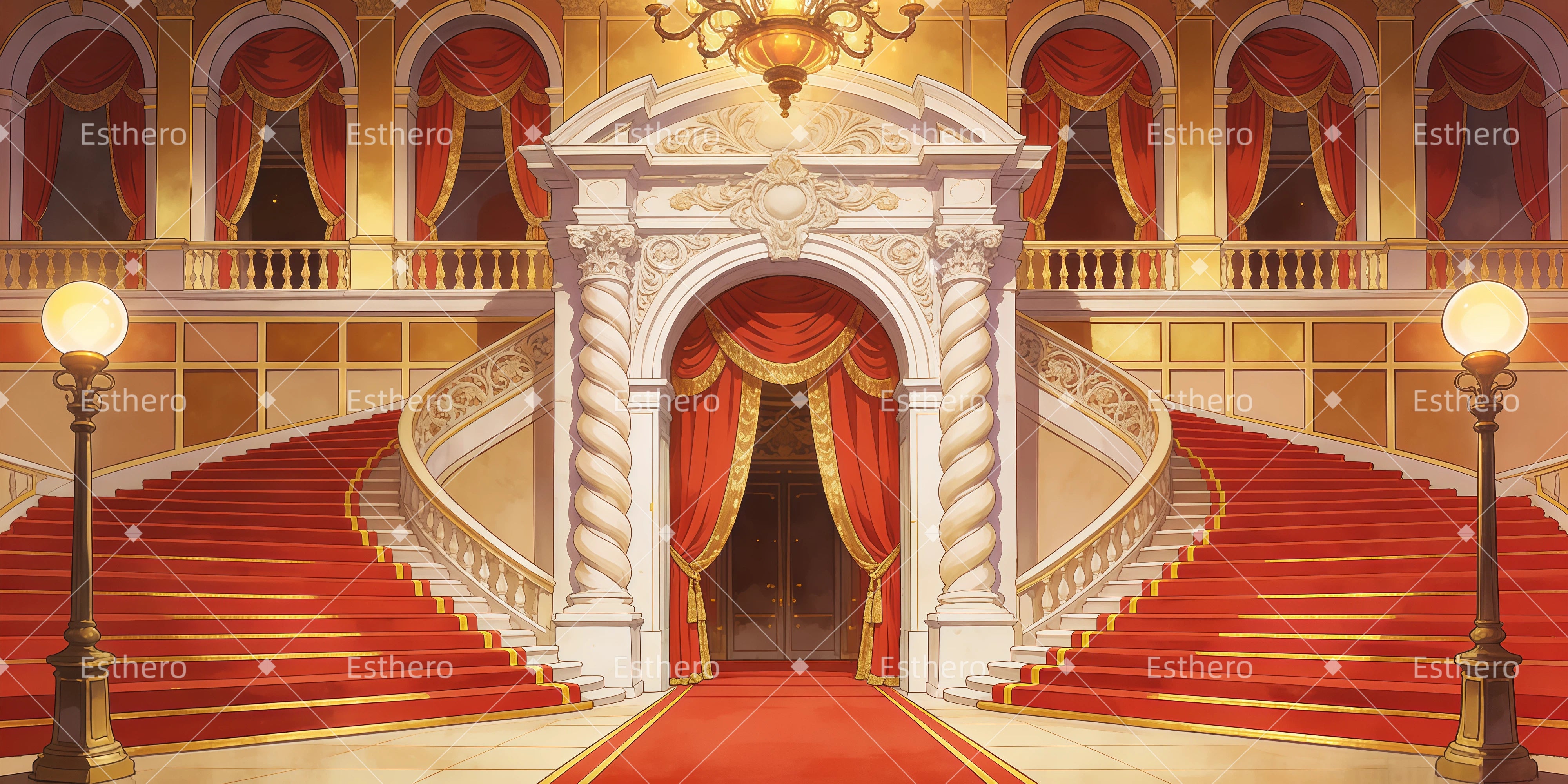 Fond de Scene Theatre Intérieur du Palais GQ62-T19