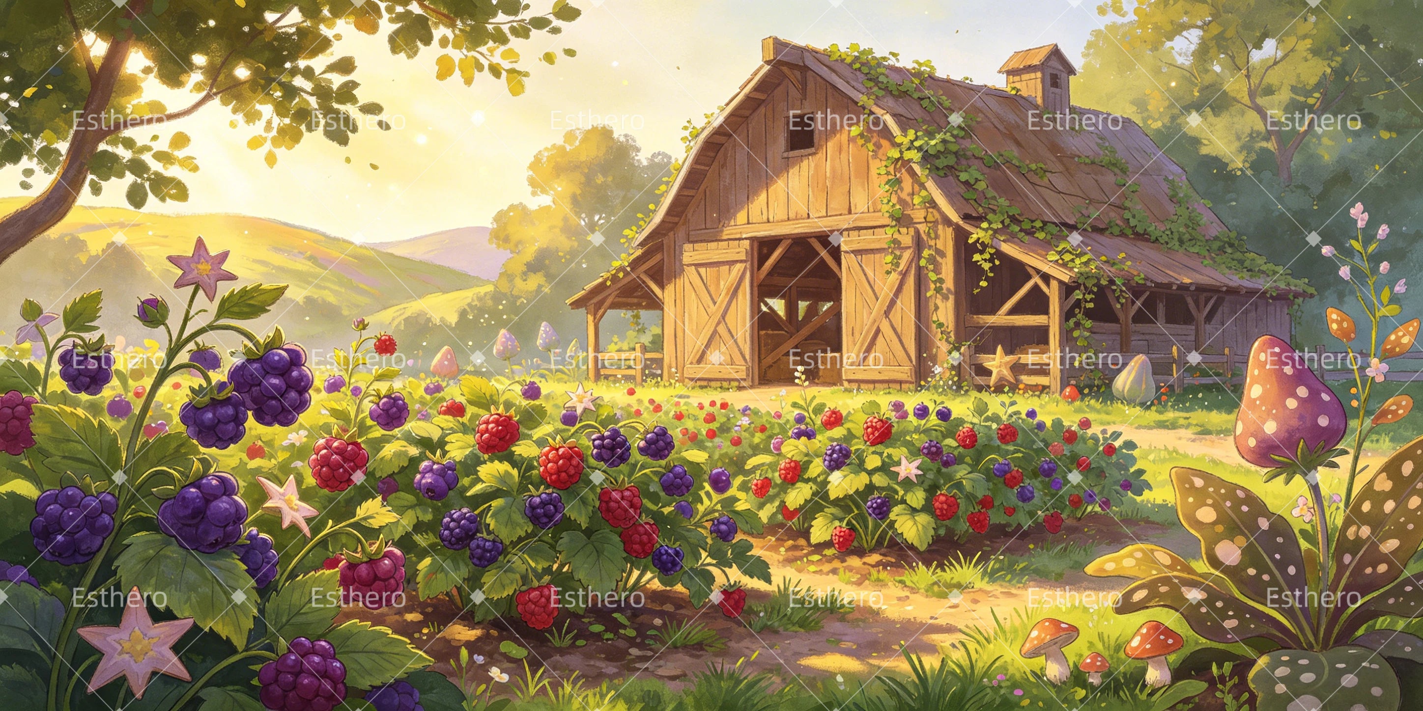Ferme Yokumberry Toile de Fond pour Théâtre Scolaire GQ66-T33