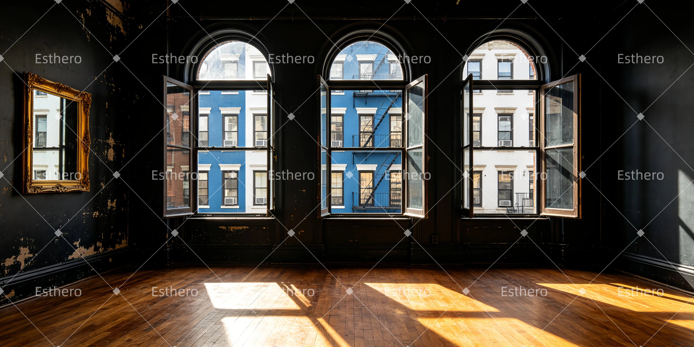 Grande Toile de Fond Appartement de Brooklyn Décor Théâtral GQ66-T4