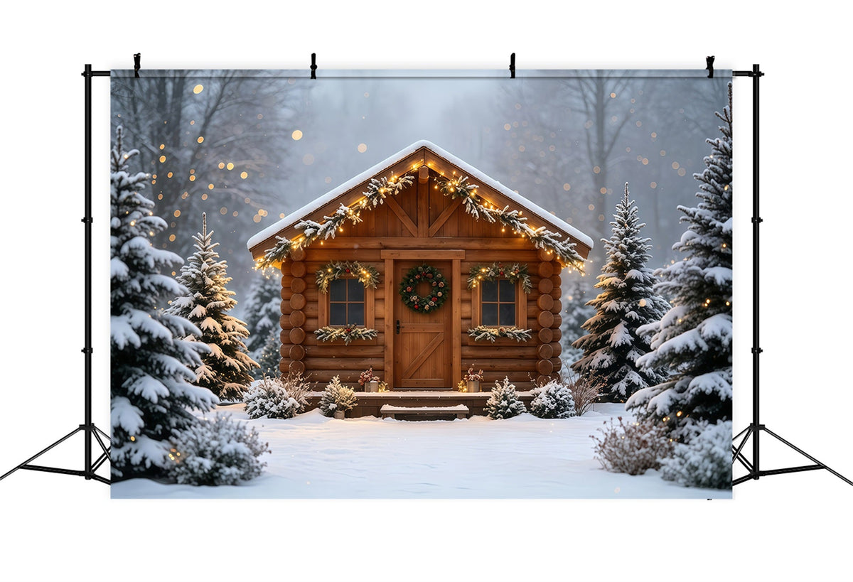 Décor De Noël Champêtre Retraite Enneigée En Chalet Confortable Décor Mural De Noël GQ68-88