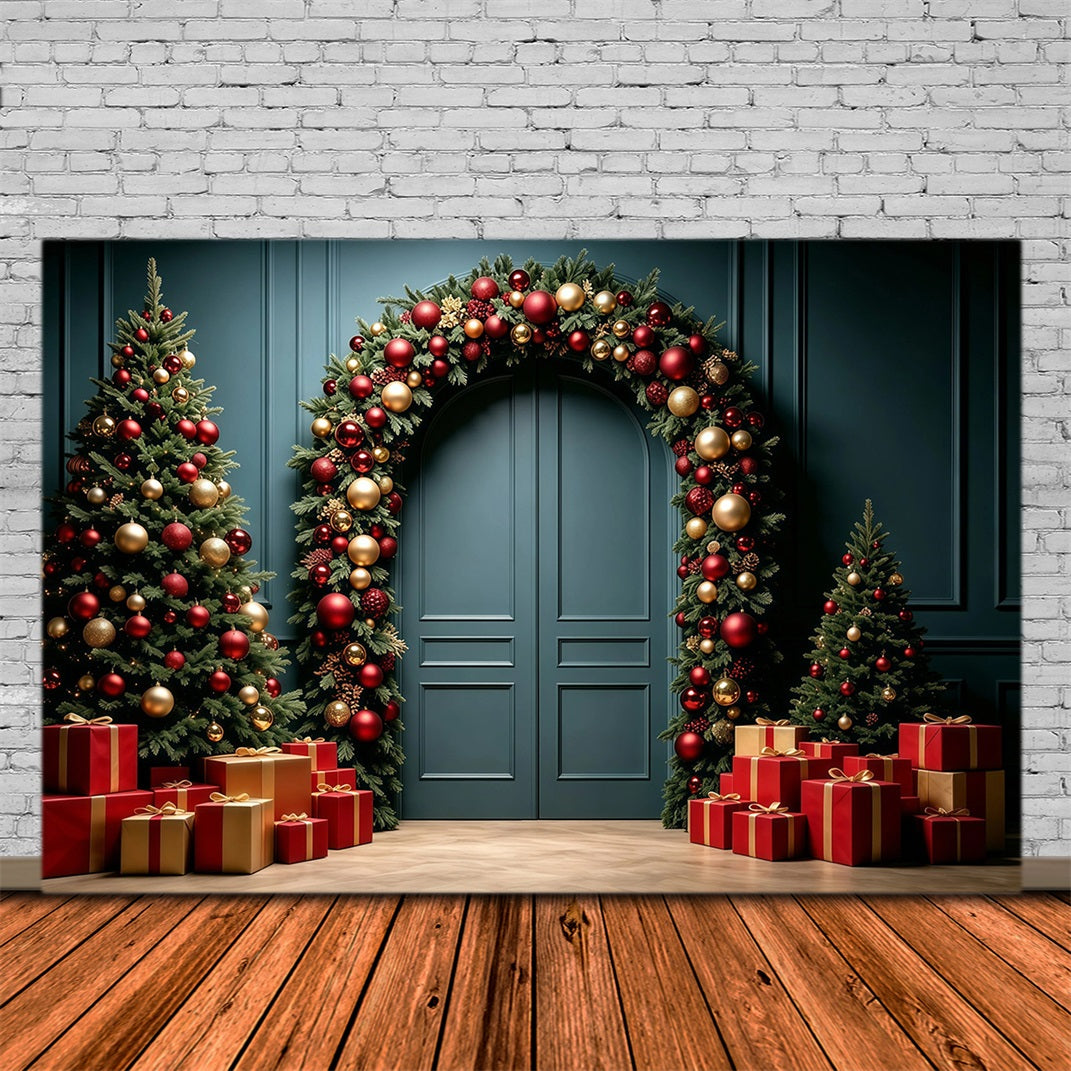 Décor Mural De Noël Arche De Porte À Guirlande Luxueuse Décor De Studio De Noël GQ68-96
