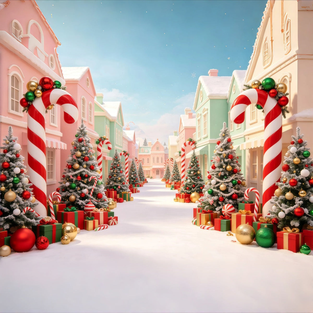 Décor De Village De Noël Rue Des Arbres À Sucre Décor De Noël Intérieur GQ68-98
