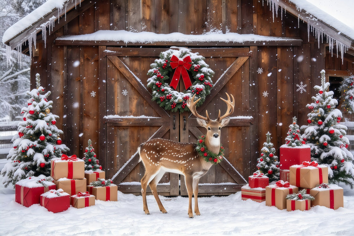 Fond Photo De Noël Grange Rennes Enneigés GQ69-111