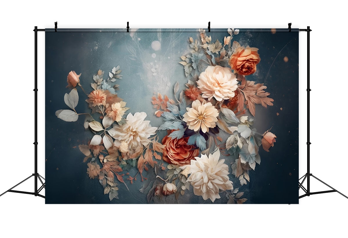 Toile de Fond Artistique Sérénité Florale de Minuit GTY-101