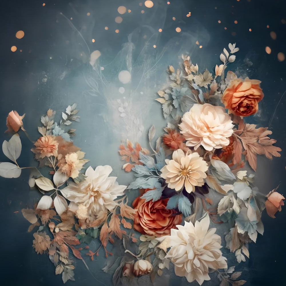 Toile de Fond Artistique Sérénité Florale de Minuit GTY-101