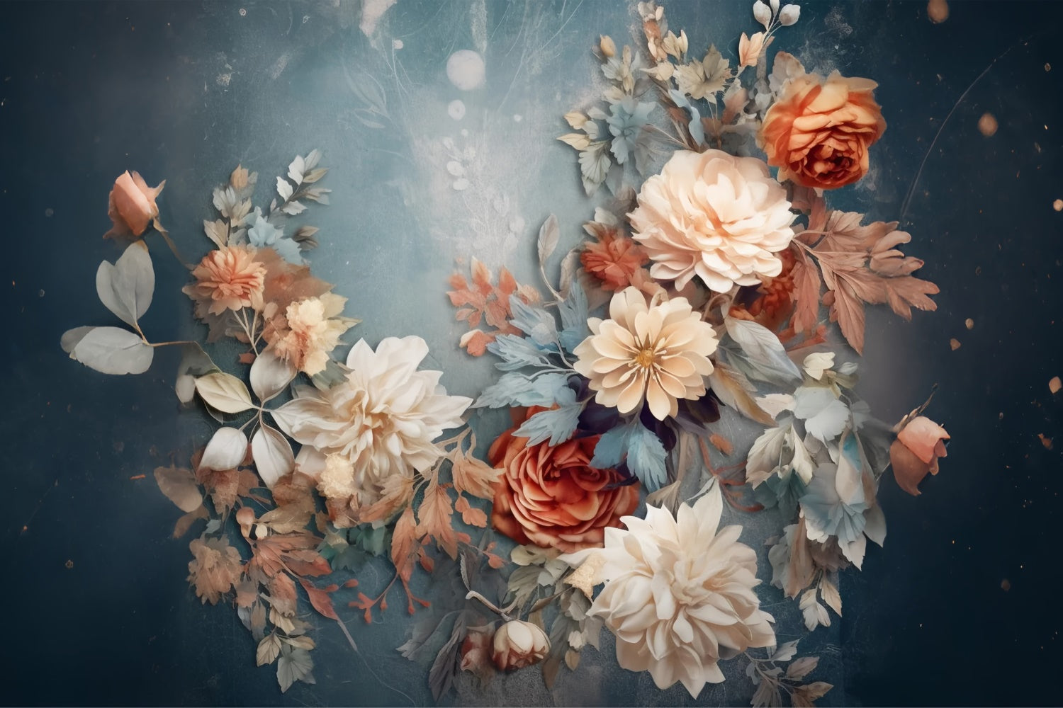 Toile de Fond Artistique Sérénité Florale de Minuit GTY-101