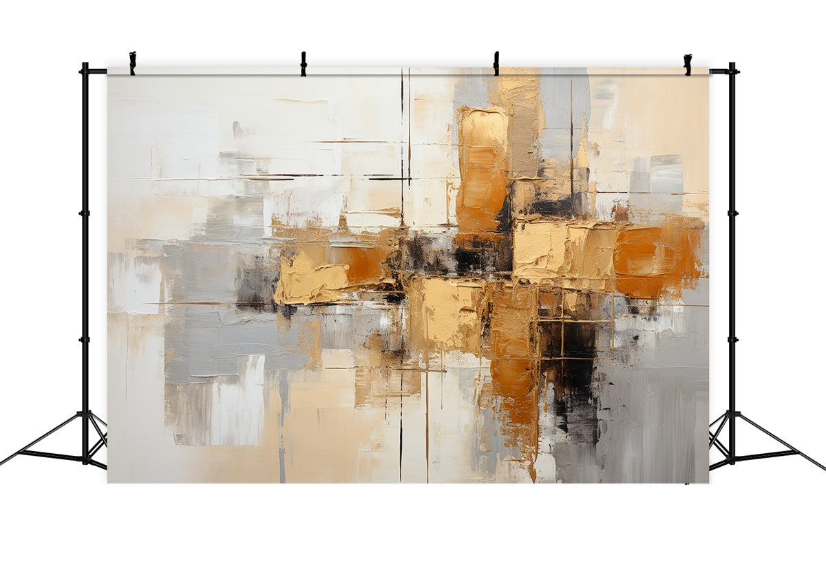 Toile de Fond Beaux-Arts Texture Moderne Abstrait Doré GTY-103