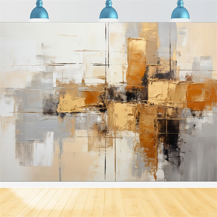 Toile de Fond Beaux-Arts Texture Moderne Abstrait Doré GTY-103