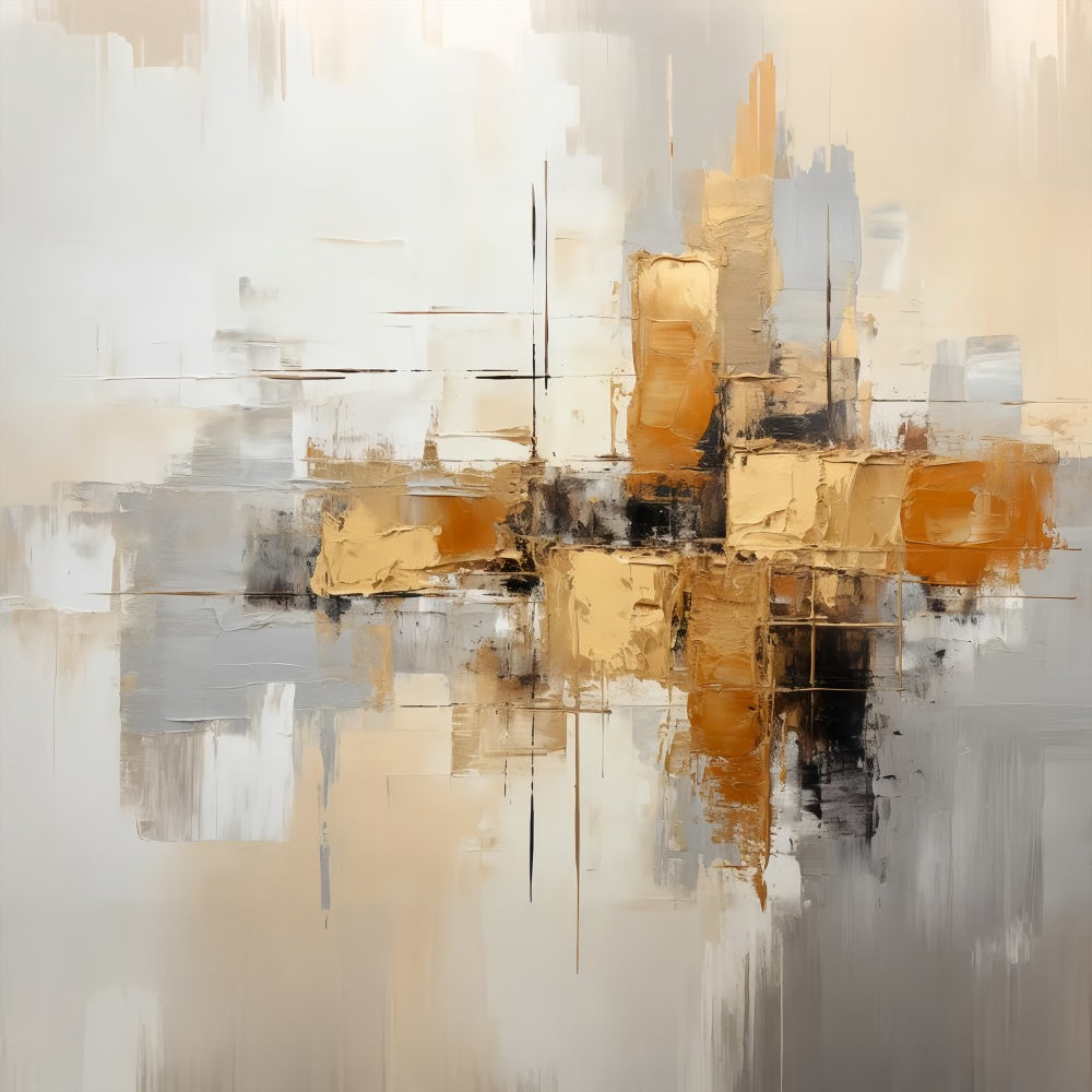 Toile de Fond Beaux-Arts Texture Moderne Abstrait Doré GTY-103
