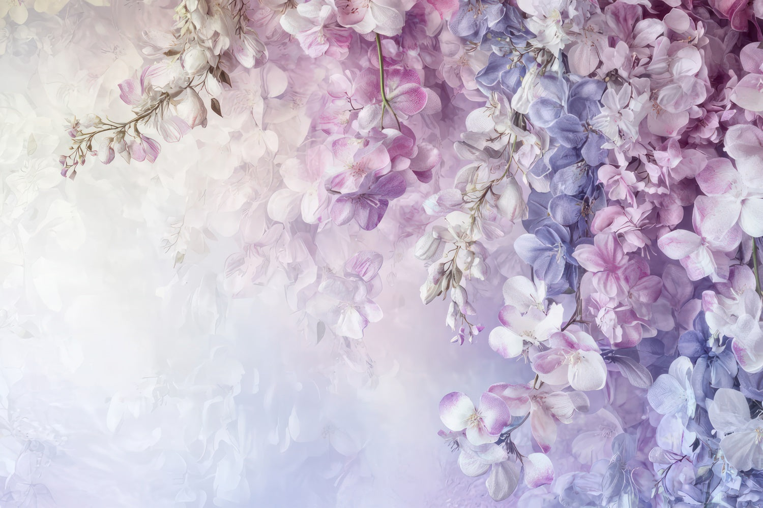 Toile de Fond Artistique Floraison Romantique Glycine GTY-107