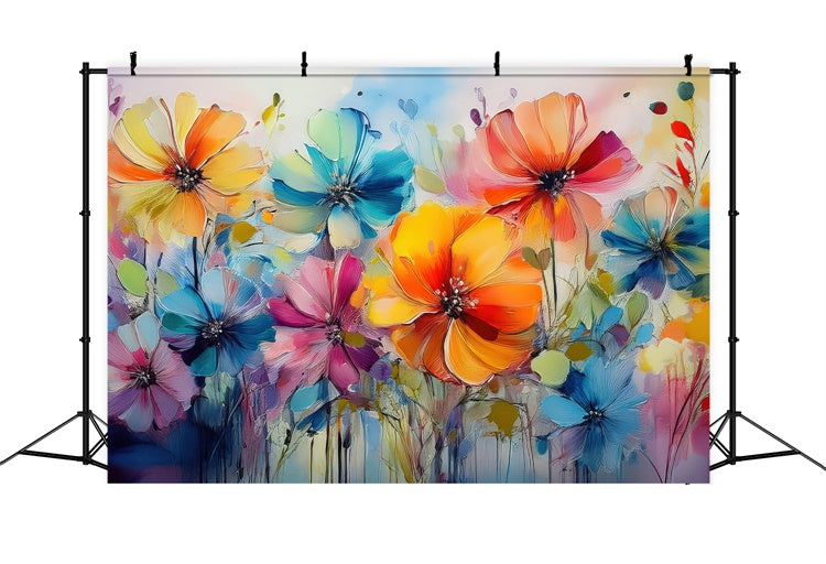Toile de Fond Beaux-Arts Abstrait Floral Épanouissement Vif GTY-110