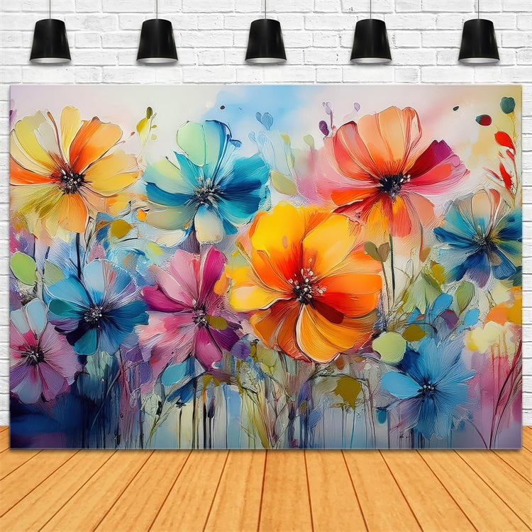 Toile de Fond Beaux-Arts Abstrait Floral Épanouissement Vif GTY-110