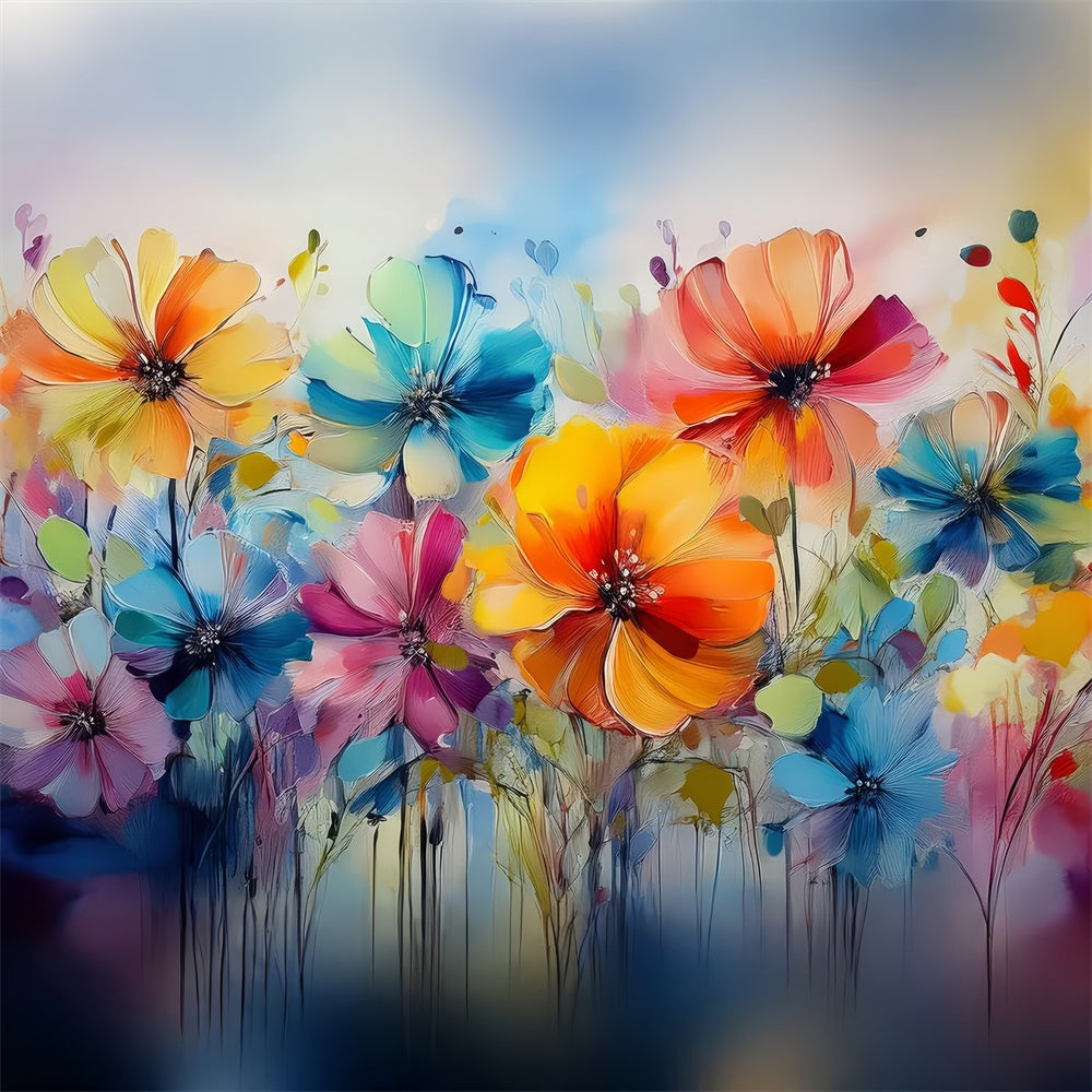 Toile de Fond Beaux-Arts Abstrait Floral Épanouissement Vif GTY-110
