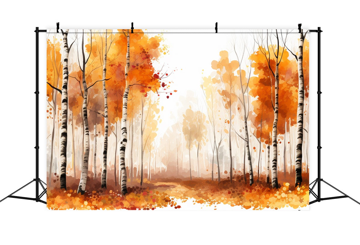 Toile de Fond Beaux-Arts Sentier Forêt Dorée d’Automne GTY-113