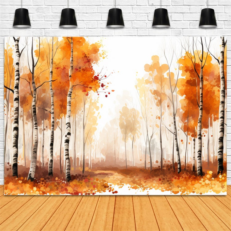 Toile de Fond Beaux-Arts Sentier Forêt Dorée d’Automne GTY-113