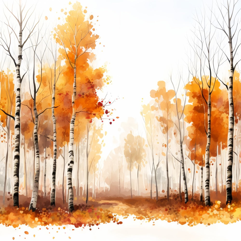 Toile de Fond Beaux-Arts Sentier Forêt Dorée d’Automne GTY-113
