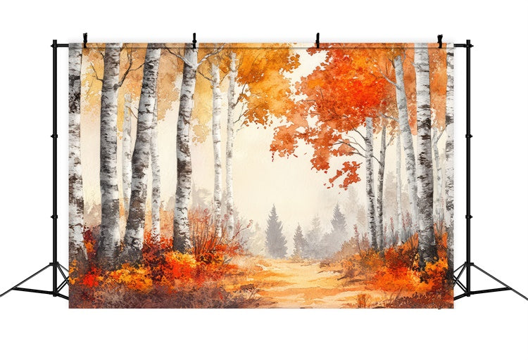 Toile de Fond Artistique Sentier Tranquille d’Automne GTY-114