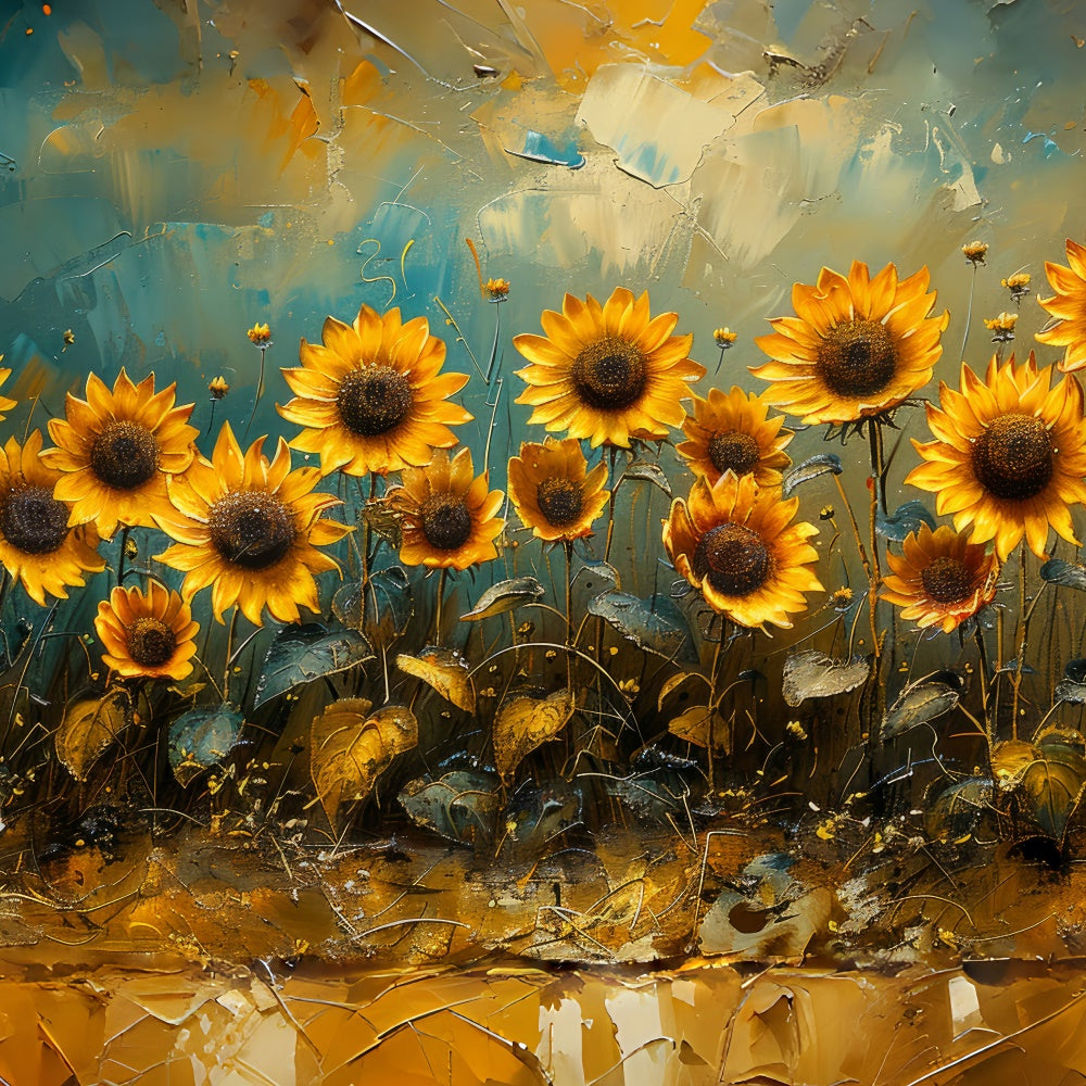 Toile de Fond Beaux-Arts Floraison Tournesol Doré GTY-116