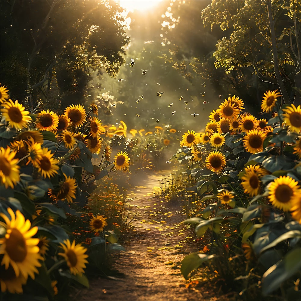 Toile de Fond Beaux-Arts Sentier Enchanté de Tournesols GTY-117