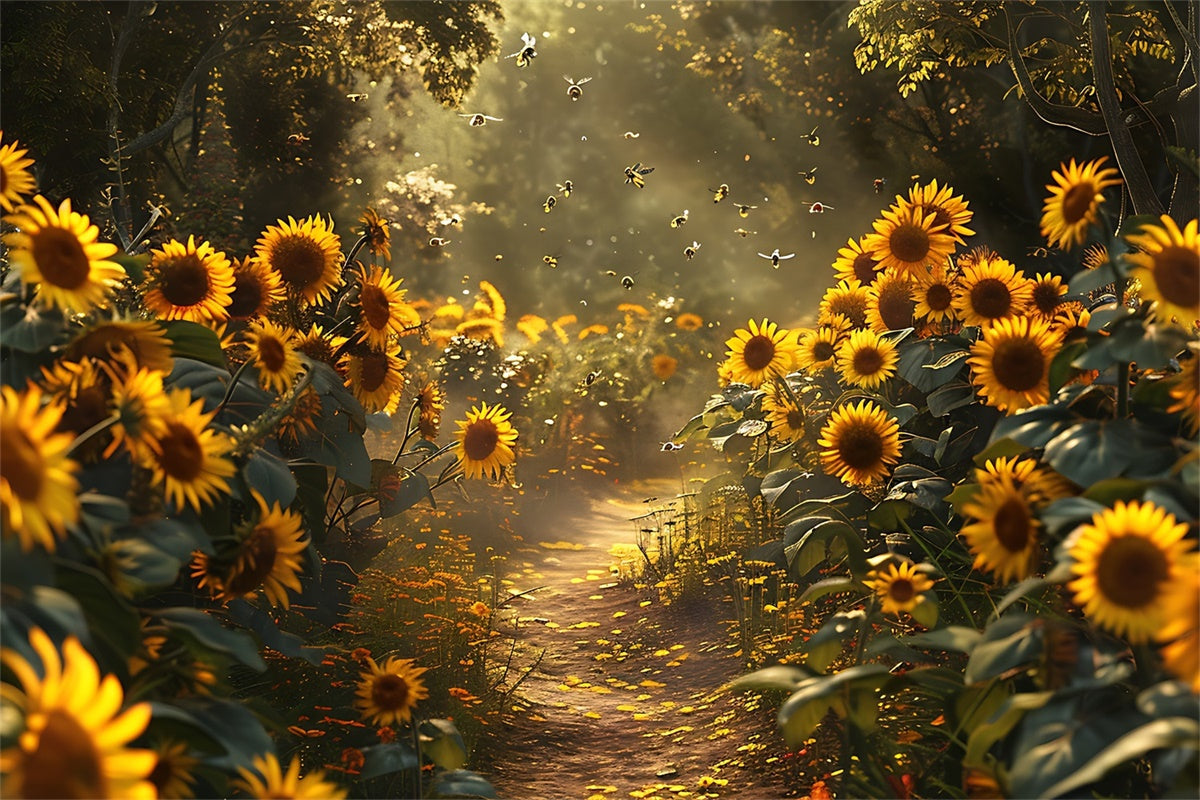 Toile de Fond Beaux-Arts Sentier Enchanté de Tournesols GTY-117
