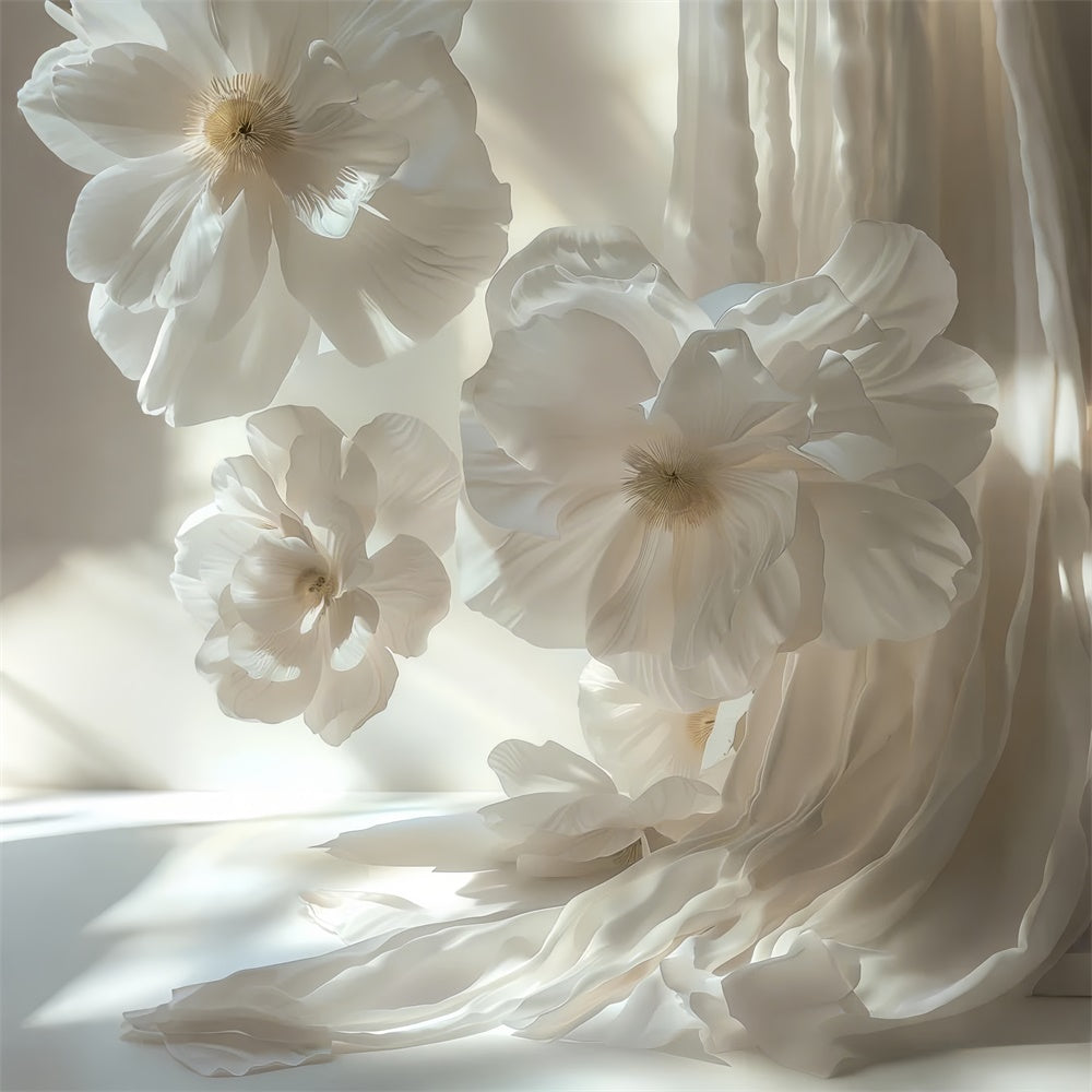 Toile de Fond Beaux-Arts Sérénité Fleur Blanche Gracieuse GTY-119