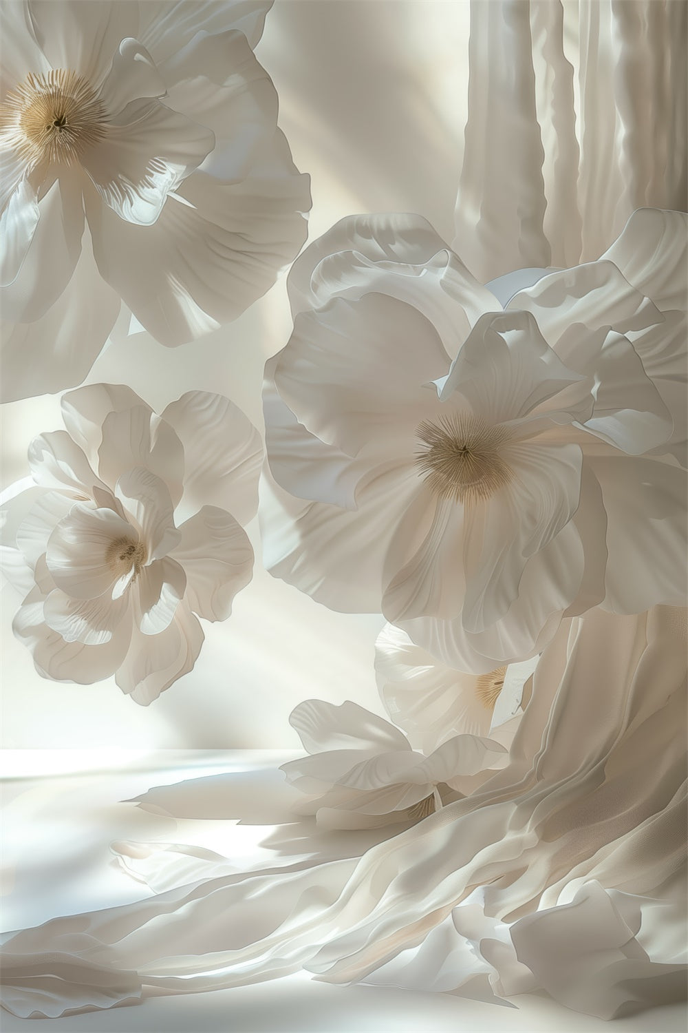 Toile de Fond Beaux-Arts Sérénité Fleur Blanche Gracieuse GTY-119