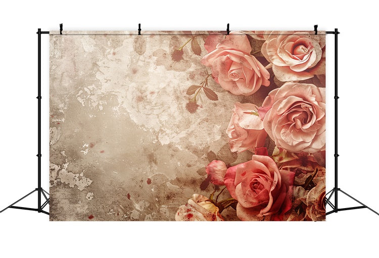 Toile de Fond Beaux-Arts Rustique Vintage Texture Rose GTY-60