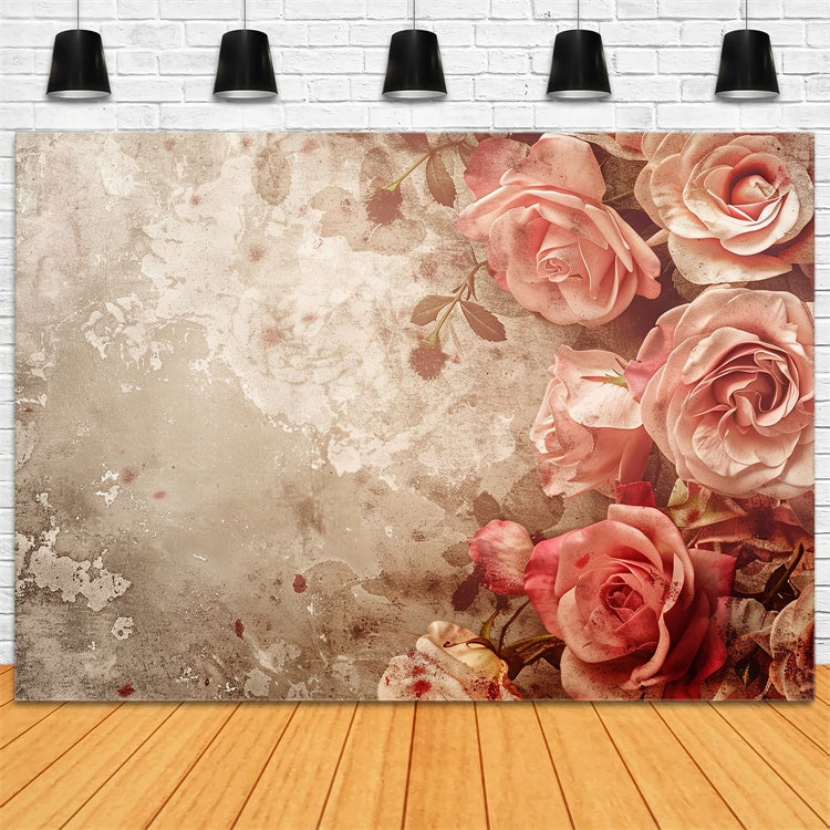 Toile de Fond Beaux-Arts Rustique Vintage Texture Rose GTY-60