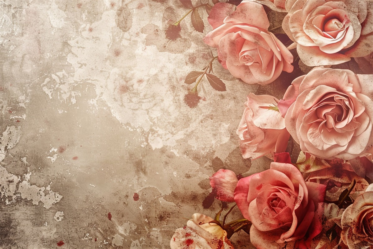 Toile de Fond Beaux-Arts Rustique Vintage Texture Rose GTY-60