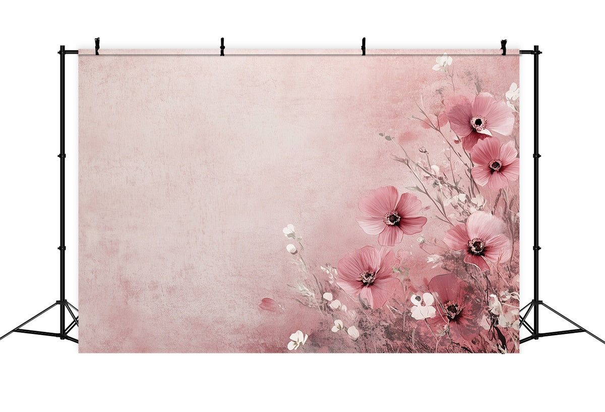 Toile de Fond Beaux-Arts Vintage Fleurs Roses GTY-62