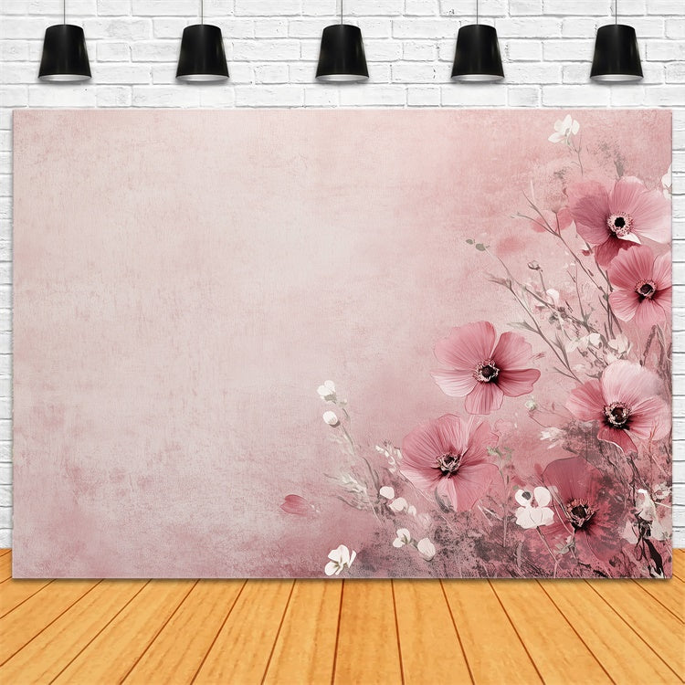 Toile de Fond Beaux-Arts Vintage Fleurs Roses GTY-62