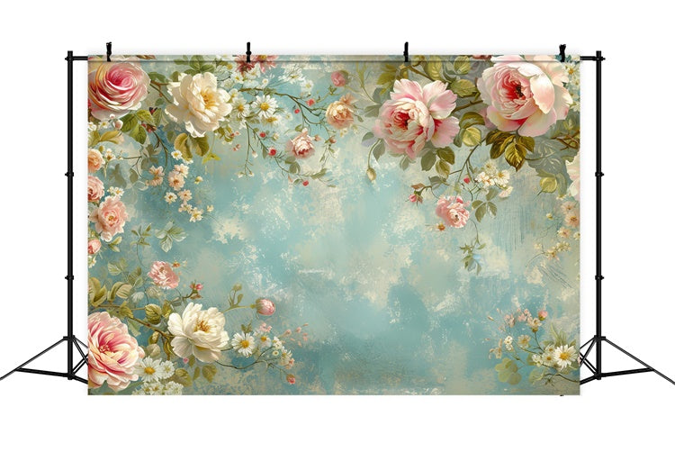 Toile de Fond Beaux-Arts Délicate Vigne de Roses Roses GTY-68