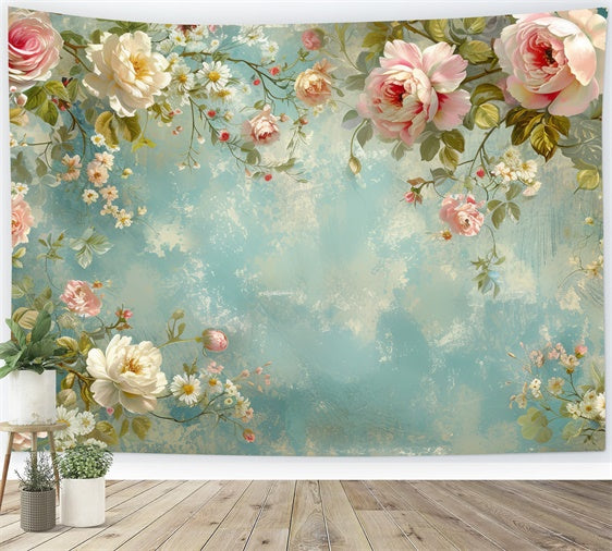 Toile de Fond Beaux-Arts Délicate Vigne de Roses Roses GTY-68