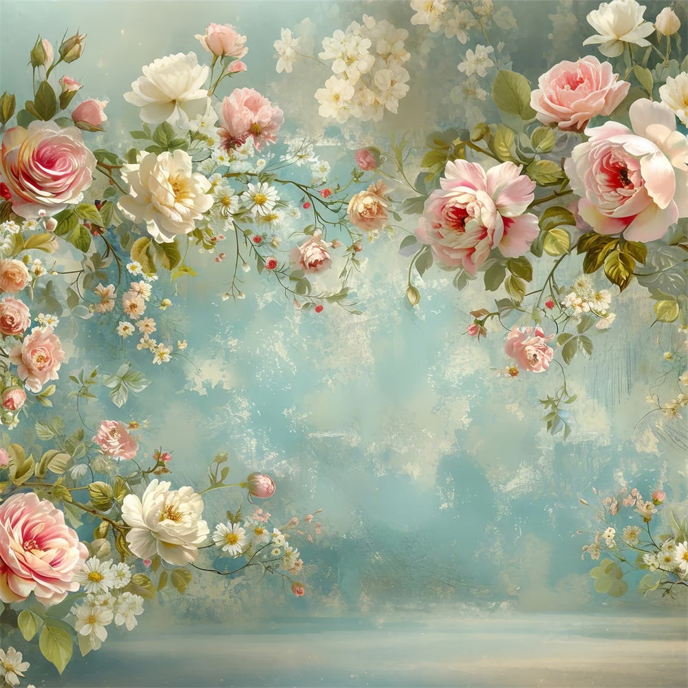 Toile de Fond Beaux-Arts Délicate Vigne de Roses Roses GTY-68