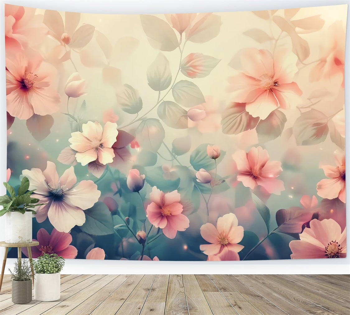 Toile de Fond Beaux-Arts Sérénité Florale Enchantée Rose GTY-71