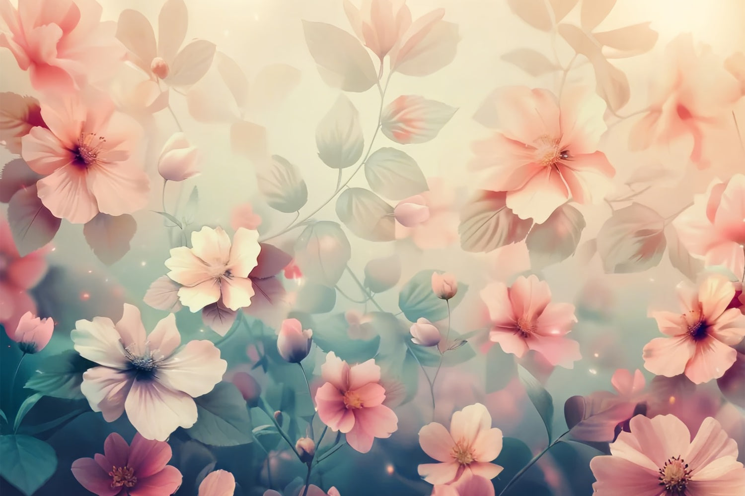 Toile de Fond Beaux-Arts Sérénité Florale Enchantée Rose GTY-71