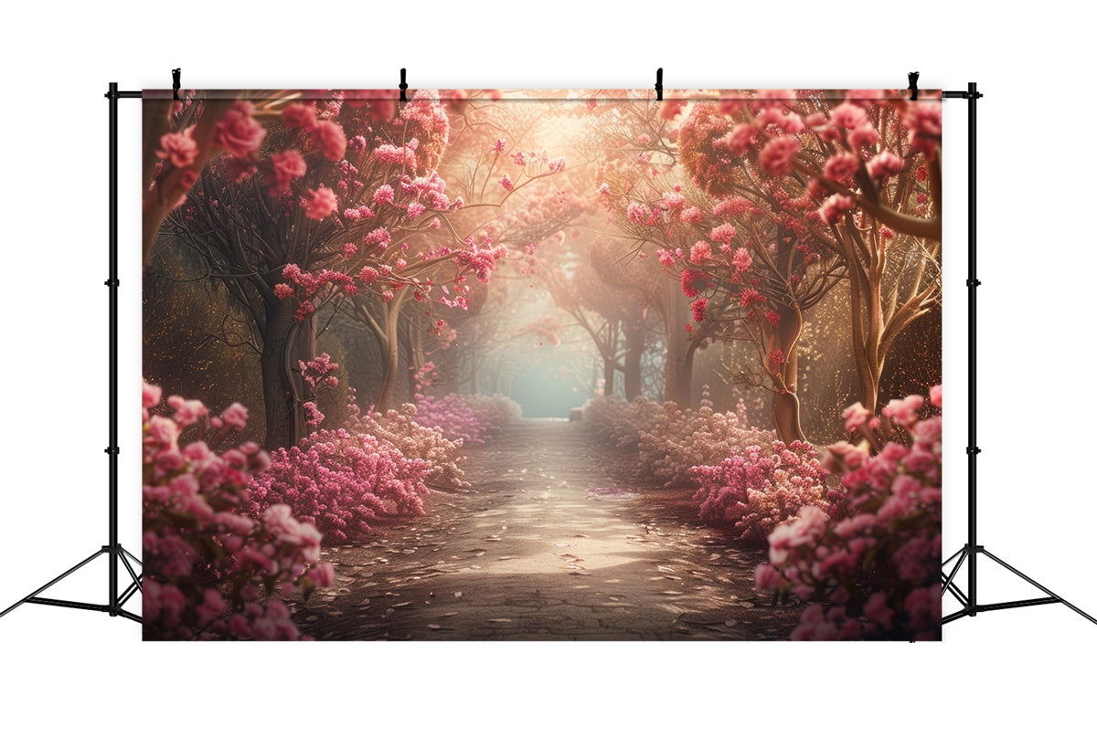Toile de Fond Photographie Beaux-Arts Sentier de Fleurs de Cerisier GTY-72