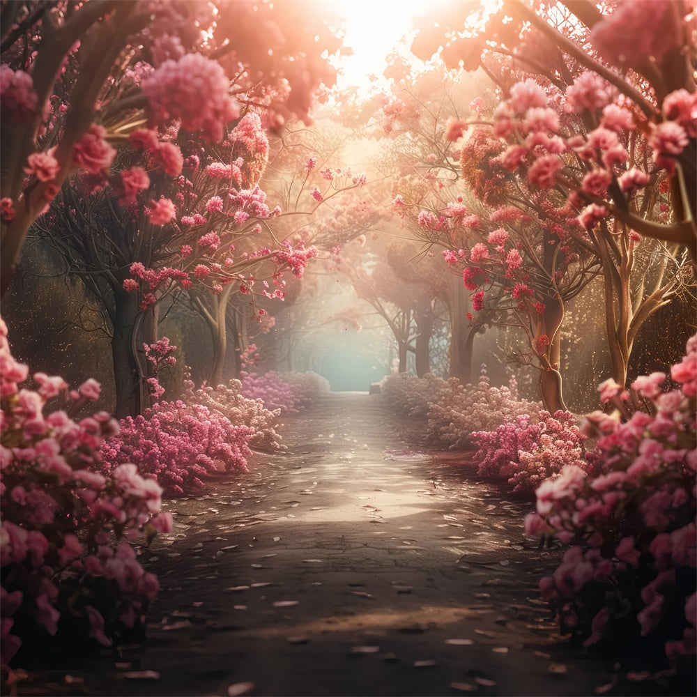 Toile de Fond Photographie Beaux-Arts Sentier de Fleurs de Cerisier GTY-72