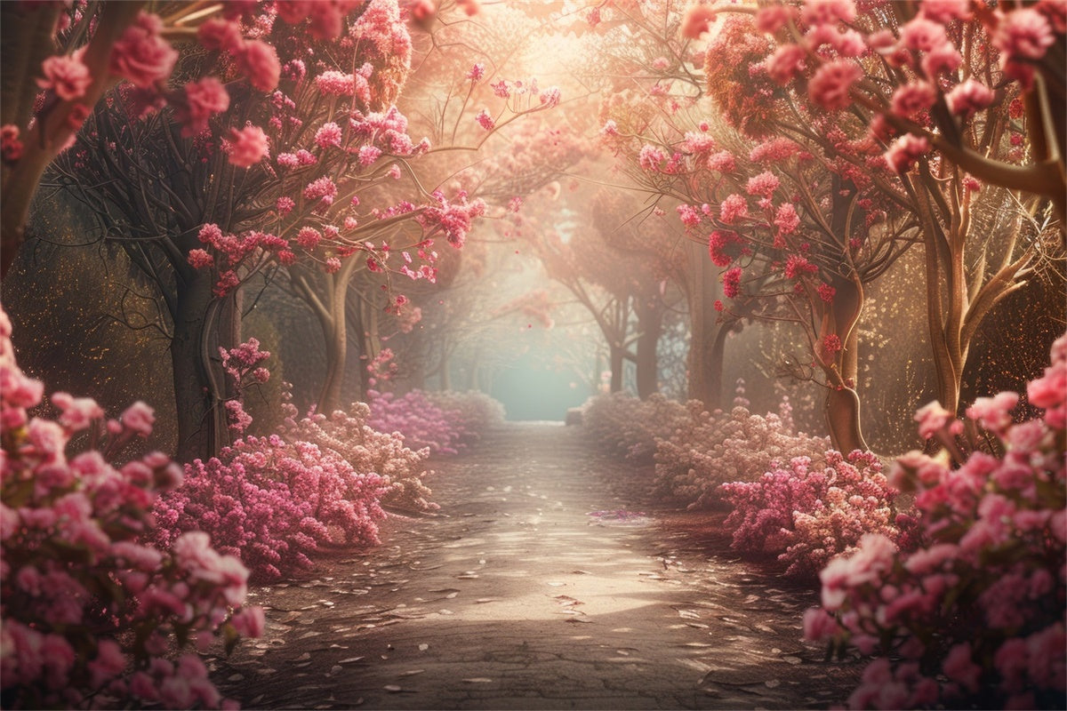 Toile de Fond Photographie Beaux-Arts Sentier de Fleurs de Cerisier GTY-72