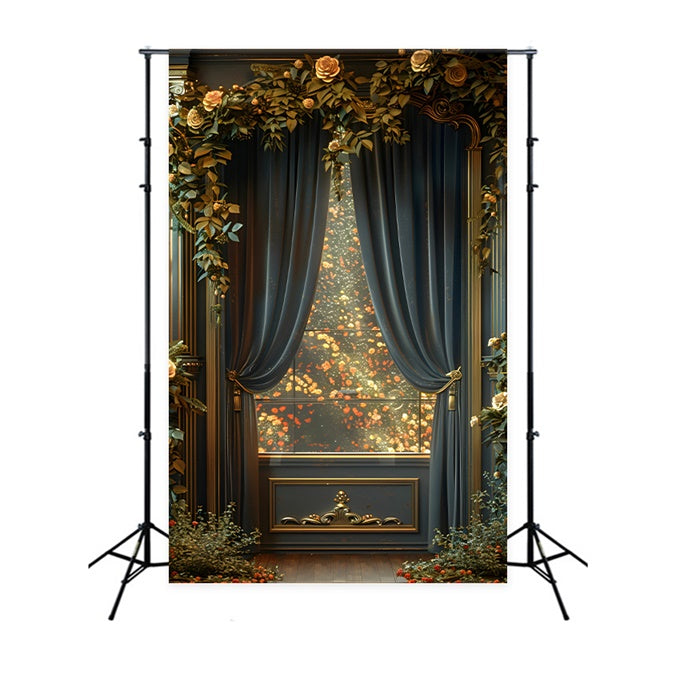 Toile de Fond Photographie Beaux-Arts Opulent Drapé Floral GTY-76